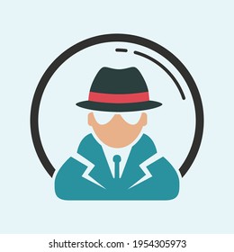 unique detective icon with background