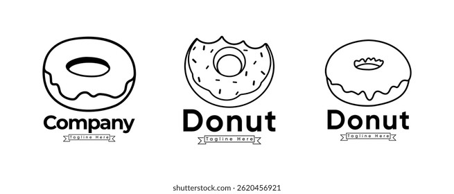 Logotipos Diferentes E Exclusivos Para Uma Fábrica De Roscas E Um Conjunto De Coleta.
