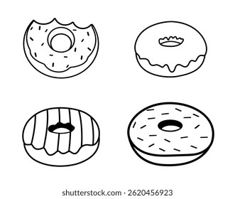 Unique Different Logos For A Donut Shop, And Collection Set.