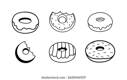 Unique Different Logos For A Donut Shop, And Collection Set.