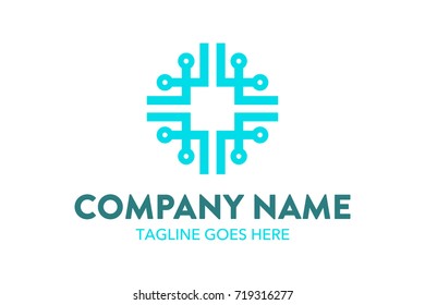 Unique Digital Computer And Networking Logo Template