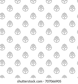 Unique digital hops seamless pattern with various icons and symbols on white background flat vector illustration