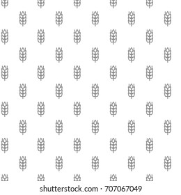 Unique digital wheat ears seamless pattern with various icons and symbols on white background flat vector illustration