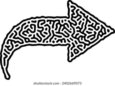 Unique Directional Left and Right Arrow Sign Symbol in Abstract Pattern Texture Vector Illustration