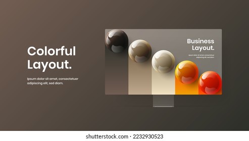 Unique display mockup landing page illustration. Simple website vector design layout.