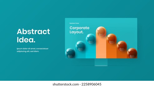 Unique display mockup presentation illustration. Creative web banner vector design template.