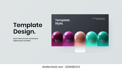 Unique display mockup site layout. Premium landing page design vector concept.