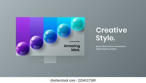 Unique display mockup site screen concept. Colorful banner vector design illustration.