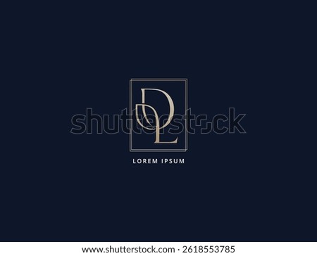 Unique dl with leaf floral logo deisgn typo, ld royal brand logo design