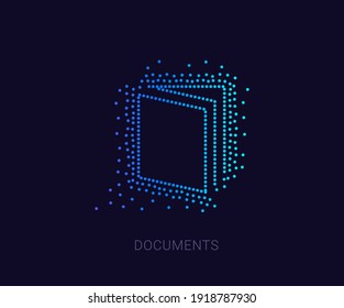 Unique document, paper, folder icon, made of multiple dots, Modern signs, dotted symbols collection, exclusive icon for websites, Campaign, logo design, mobile app, infographics