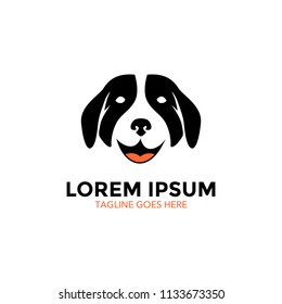 Unique dog logo template. vector. editable. simple shape. minimalist color. memorable