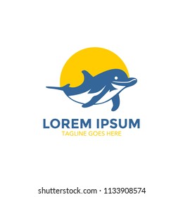 Unique dolphin logo template. vector. editable. simple shape. minimalist color. memorable