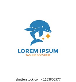 Unique dolphin logo template. vector. editable. simple shape. minimalist color. memorable