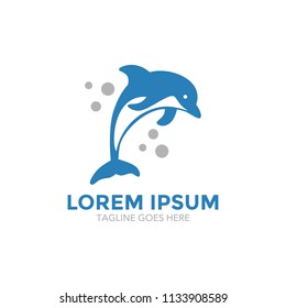 Unique dolphin logo template. vector. editable. simple shape. minimalist color. memorable