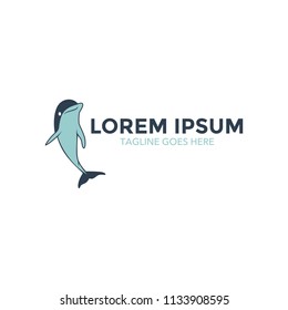 Unique dolphin logo template. vector. editable. simple shape. minimalist color. memorable