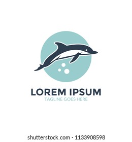 Unique dolphin logo template. vector. editable. simple shape. minimalist color. memorable