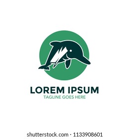 Unique dolphin logo template. vector. editable. simple shape. minimalist color. memorable