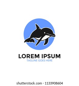 Unique dolphin logo template. vector. editable. simple shape. minimalist color. memorable