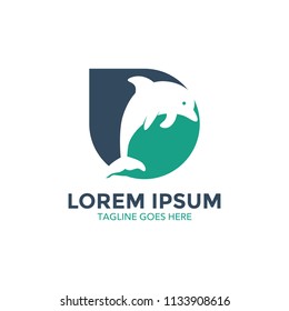 Unique dolphin logo template. vector. editable. simple shape. minimalist color. memorable