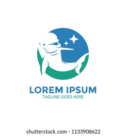 Unique dolphin logo template. vector. editable. simple shape. minimalist color. memorable