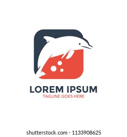 Unique dolphin logo template. vector. editable. simple shape. minimalist color. memorable