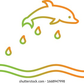 Unique Dolphin Vector Line Icon