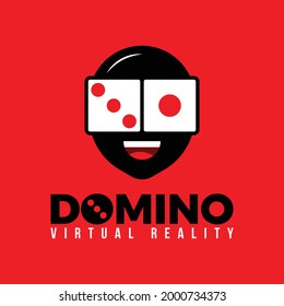 unique domino virtual reality logo vector template