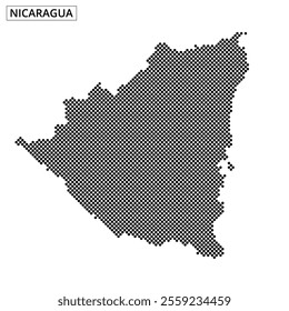 A unique dot pattern map of Nicaragua, highlighting its geographic features in a stylish way.