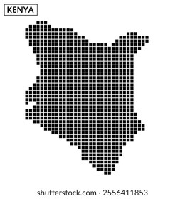 Unique dot pattern representation of Kenya showcasing its geographical layout and features artistically.