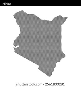 Unique dot pattern representation of Kenya showcasing its geographical layout and features artistically.