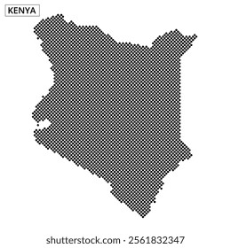 Unique dot pattern representation of Kenya showcasing its geographical layout and features artistically.