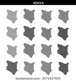 Unique dot pattern representation of Kenya showcasing its geographical layout and features artistically.