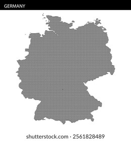 A unique dotted design outlines Germany, showcasing its shape and artistic flair, suitable for creative projects and presentations.