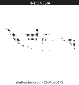 A unique dotted graphic shows the outline of Indonesia with a minimalist aesthetic.