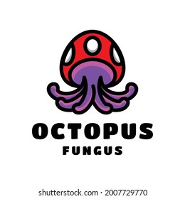 Unique Double Meaning Logo Design Combination of fungus and octopus