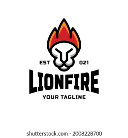 Unique Double Meaning Logo Design Combination of Fire and Lion