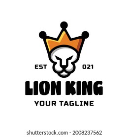 Diseño de logotipo único de doble significado Combinación de corona real y león
