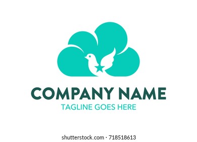 Unique Dove Cloud Logo Template