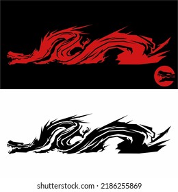unique dragon shadow vector design can be used for tattoos and more