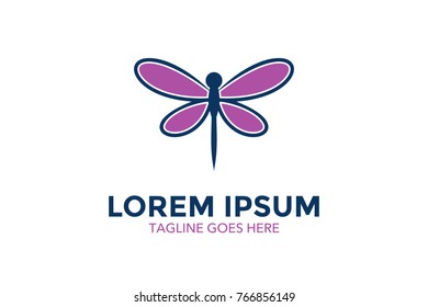 unique dragonfly logo template. simple shape and color. vector. editable.