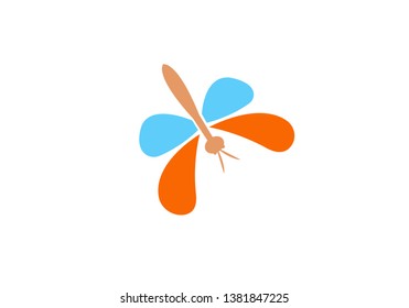 Unique dragonfly logo vector template.