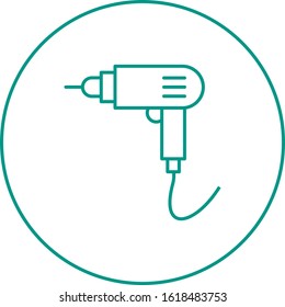 Unique Drill Machine Line Vector Icon
