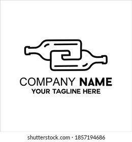 unique drink bottle logo for restaurant symbol