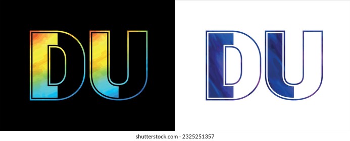 Unique DU letter logo Icon vector template. Premium stylish alphabet logo design for corporate business