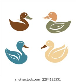Unique Duck Logo Design Vector