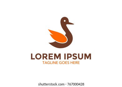 unique duck logo. simple shape and color. vector. editable