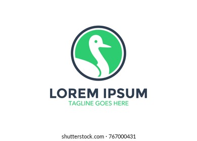 unique duck logo. simple shape and color. vector. editable