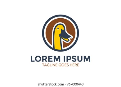 unique duck logo. simple shape and color. vector. editable