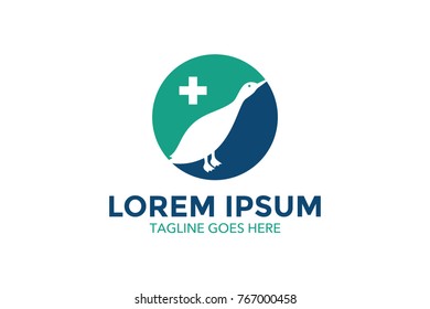 unique duck logo. simple shape and color. vector. editable