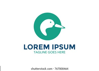 unique duck logo. simple shape and color. vector. editable